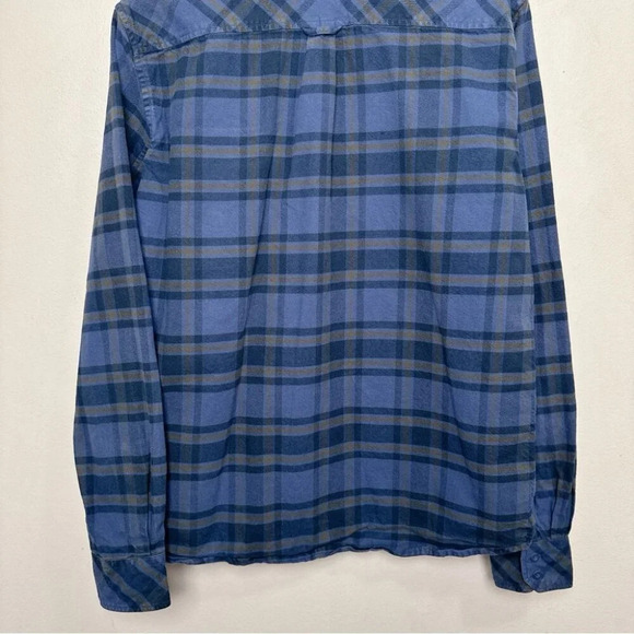 Helly Hansen Mens Large Plaid Cotton Outdoor Button Shirt Blue - Picture 12 of 13